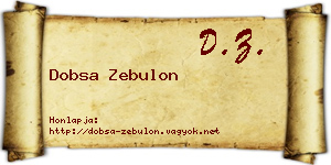 Dobsa Zebulon névjegykártya